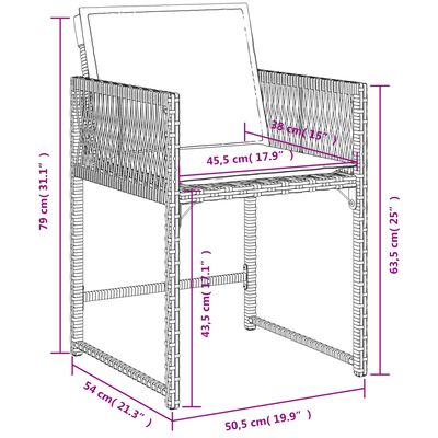 vidaXL 13 Piece Garden Dining Set with Cushions Grey Poly Rattan