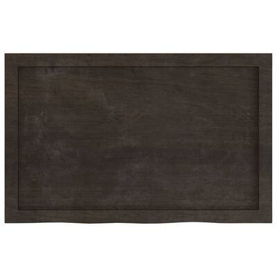 vidaXL Bathroom Countertop Dark Brown 80x50x(2-4) cm Treated Solid Wood