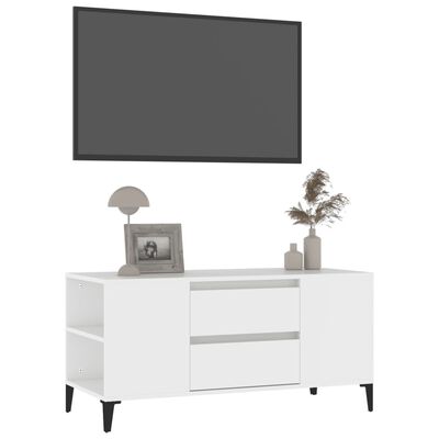 vidaXL TV Cabinet White 102x44.5x50 cm Engineered Wood