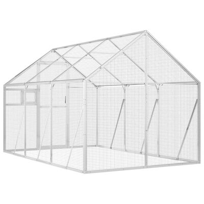 vidaXL Aviary Silver 1.79x3x1.85 m Aluminium