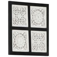 vidaXL Hand-Carved Wall Panel MDF 40x40x1.5 cm Black and White