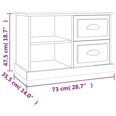 vidaXL TV Cabinet Concrete Grey 73x35.5x47.5 cm Engineered Wood