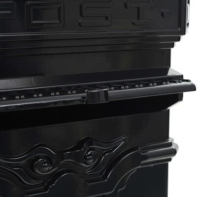 vidaXL Pillar Letterbox Aluminium Vintage Style Rustproof Black