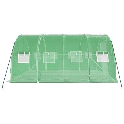 vidaXL Greenhouse with Steel Frame Green 12 m² 4x3x2 m