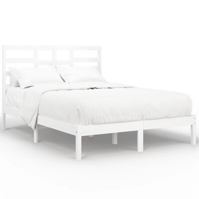 vidaXL Bed Frame White Solid Wood 150x200 cm King Size