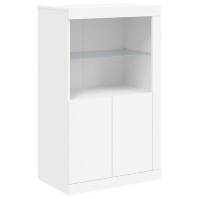 vidaXL Sideboard with LED Lights White 181.5x37x100 cm