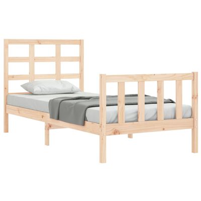 vidaXL Bed Frame without Mattress 90x190 cm Single Solid Wood Pine