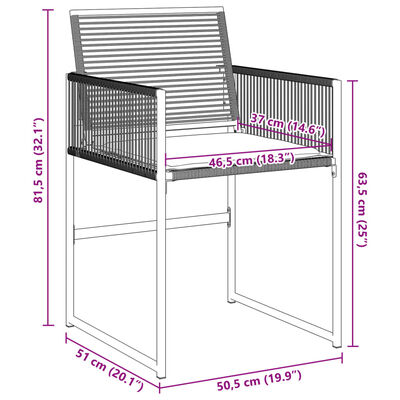 vidaXL Garden Chairs with Cushions 4 pcs Black Poly Rattan