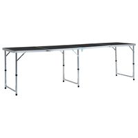 vidaXL Foldable Camping Table Grey Aluminium 240x60 cm