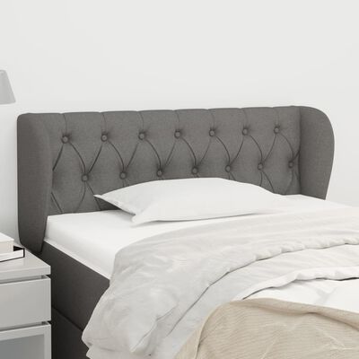 vidaXL Headboard with Ears Dark Grey 103x23x78/88 cm Fabric