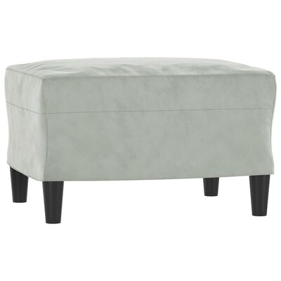 vidaXL Sofa Chair with Footstool Light Grey 60 cm Velvet