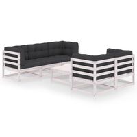 vidaXL 6 Piece Garden Lounge Set with Cushions Solid Pinewood