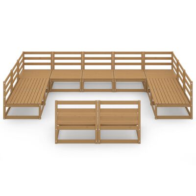 vidaXL 11 Piece Garden Lounge Set Solid Pinewood