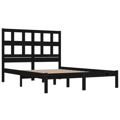 vidaXL Bed Frame without Mattress Black 180x200 cm Super King Solid Wood