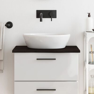 vidaXL Bathroom Countertop Dark Brown 60x50x2 cm Treated Solid Wood