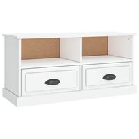 vidaXL TV Cabinet High Gloss White 93x35.5x45 cm Engineered Wood