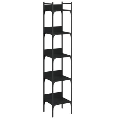 vidaXL Bookshelf 5-Tier Black 35x30x174 cm Engineered Wood