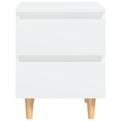 vidaXL Bed Cabinets with Solid Pinewood Legs 2 pcs White 40x35x50 cm