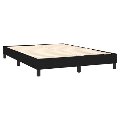 vidaXL Bed Frame without Mattress Black Double Fabric