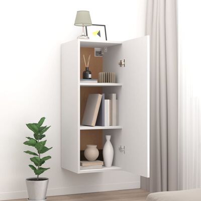 vidaXL Hanging Wall Cabinet White 34.5x34x90 cm Engineered Wood