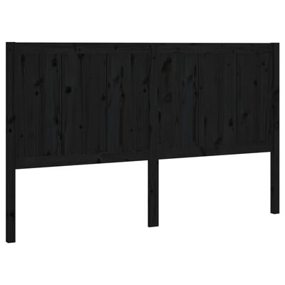 vidaXL Bed Headboard Black 185.5x4x100 cm Solid Pine Wood