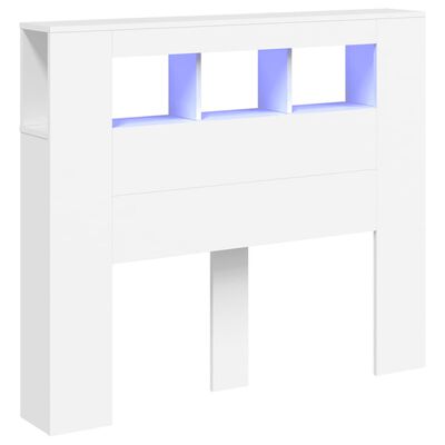 vidaXL LED Headboard White 120x18.5x103.5 cm Engineered Wood