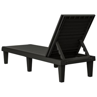 vidaXL Sun Loungers 2 pcs Black 155x58x83 cm Polypropylene