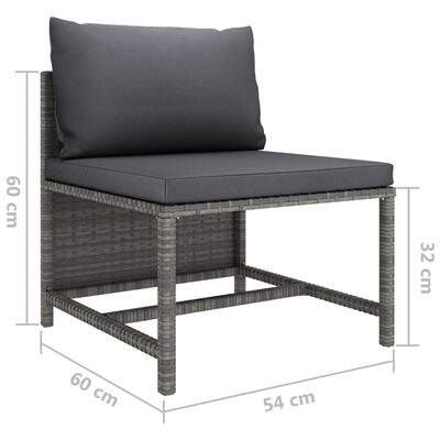 vidaXL 8 Piece Garden Lounge Set with Cushions Poly Rattan Grey