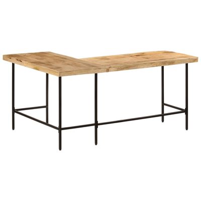 vidaXL Desk 165x110x77 cm Solid Wood Mango and Iron