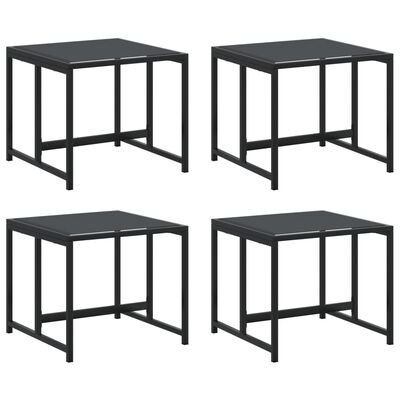 vidaXL Garden Stools 4 pcs Black Steel and Textilene