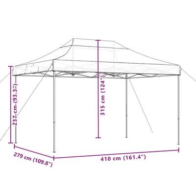 vidaXL Foldable Party Tent Pop-Up Beige 410x279x315 cm