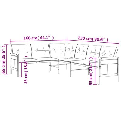 vidaXL 2 Piece Garden Dining Set Anthracite Steel