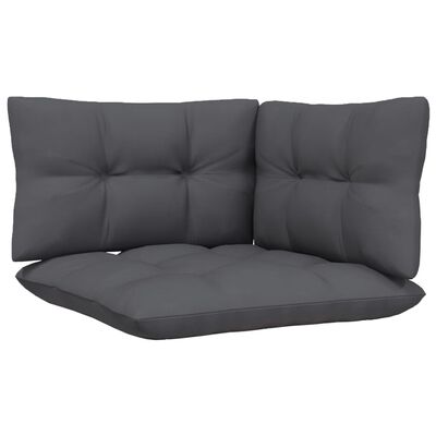 vidaXL 3 Piece Garden Lounge Set with Anthracite Cushions Pinewood