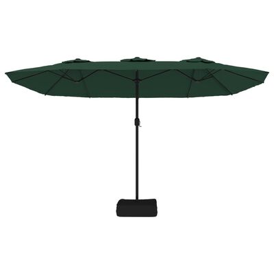 vidaXL Double-Head Garden Parasol with LEDs Green 449x245 cm