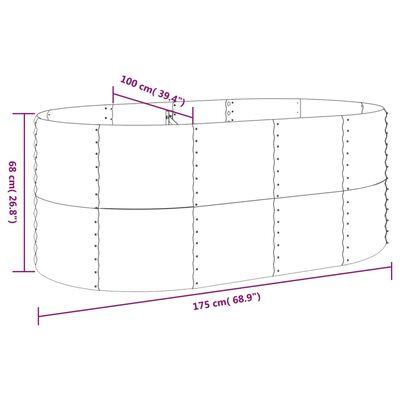 vidaXL Garden Raised Bed Powder-coated Steel 175x100x68 cm Silver