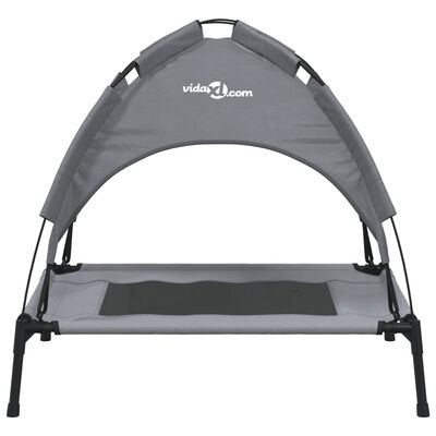 vidaXL Dog Bed with Canopy Anthracite Oxford Fabric and Steel