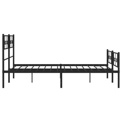 vidaXL Metal Bed Frame without Mattress with Footboard Black 135x190 cm Double