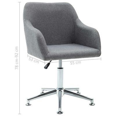 vidaXL Swivel Dining Chairs 2 pcs Light Grey Fabric