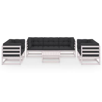 vidaXL 8 Piece Garden Lounge Set with Cushions Solid Pinewood