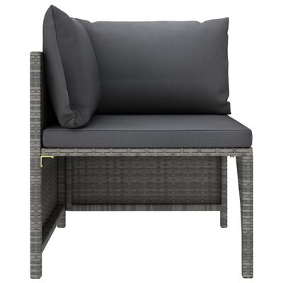 vidaXL 8 Piece Garden Lounge Set with Cushions Poly Rattan Grey