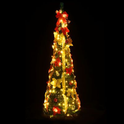 vidaXL Artificial Christmas Tree Pop-up 150 LEDs Green 180 cm