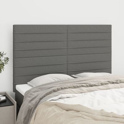 vidaXL Headboards 4 pcs Dark Grey 72x5x78/88 cm Fabric