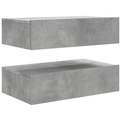 vidaXL TV Cabinets with LED Lights 2 pcs Concrete Grey 60x35x15.5 cm