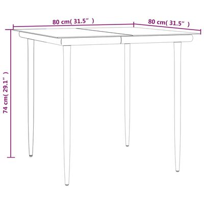 vidaXL 5 Piece Garden Dining Set with Cushions Poly Rattan and Steel