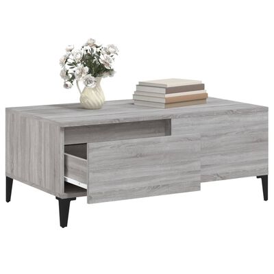 vidaXL Coffee Table Grey Sonoma 90x50x36.5 cm Engineered Wood