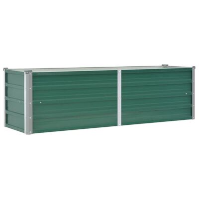 vidaXL Garden Raised Bed Galvanised Steel 160x40x45 cm Green