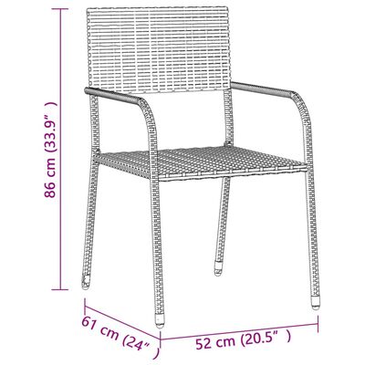 vidaXL 7 Piece Outdoor Dining Set Poly Rattan Grey