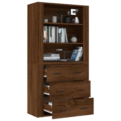 vidaXL Highboard Brown Oak Engineered Wood