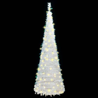 vidaXL Artificial Christmas Tree Pop-up 100 LEDs White 150 cm