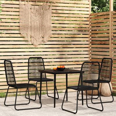 vidaXL 5 Piece Garden Dining Set Black